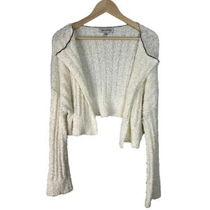 Urban Outfitters Cream Fuzzy Chunky Knit Crop Open Front Cardigan Size Small Wms